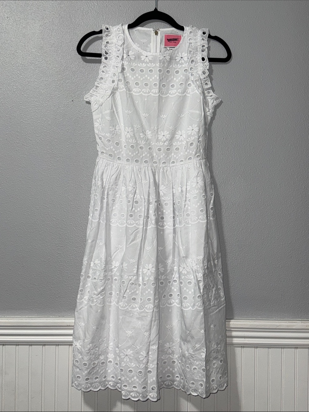 kate spade White Eyelet Sleeveless Dress Sz 0 NWOT